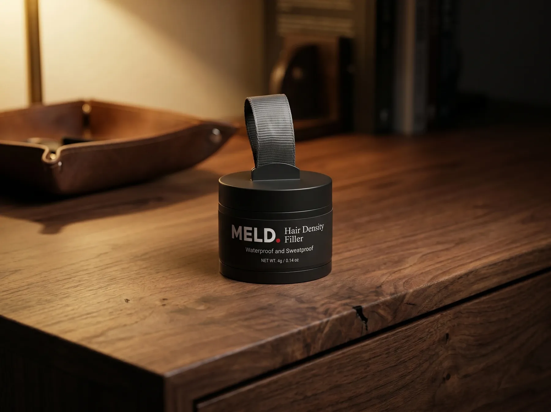 MELD compact on wood surface